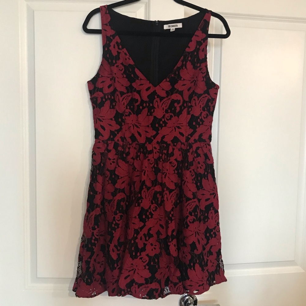 Black and Red Lace Dress
